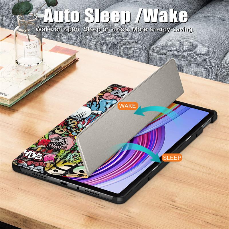 Tablethülle für Xiaomi Redmi Pad Pro 2024 Hülle Dreifach klappbare Standhülle Funda für Red Mi Pad Pro 12 1 12,1 Zoll Tablet mit automatischer Sleep-Abdeckung