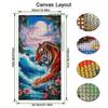 Moon Sea Waves Tigers Large Size Diamond Painting Forest Wild Animals Diy Full Drill Rhinestone Embroidery Mosaic Cross Stitch Kits Wall Decor