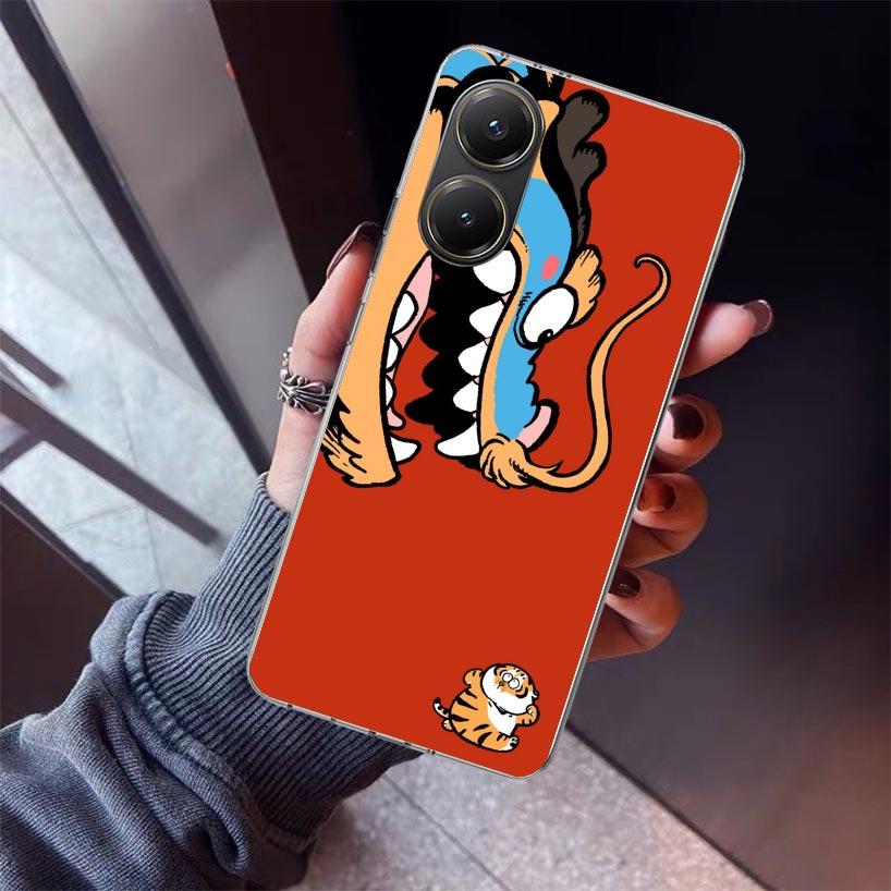 Cartoon Fat Tiger Phone Case For Xiaomi Poco X7 X6 X5 Pro F7 Ultra Redmi 15C 15 13 13C 12 12C 10 10A 10C 9 9A 9C 9T Shell Poco X