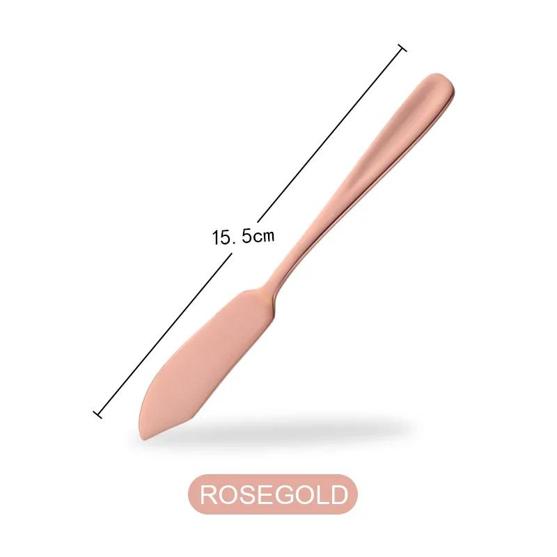Stainless Steel 304 Butter Knife, Cheese, Dessert, Jam Spreaders, Cream Gold Rose Knifes, Western Cutlery Breakfast Tool