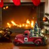 Red Christmas Truck, Little Red Truck Christmas Decor With Christmas Trees And LED String Lights