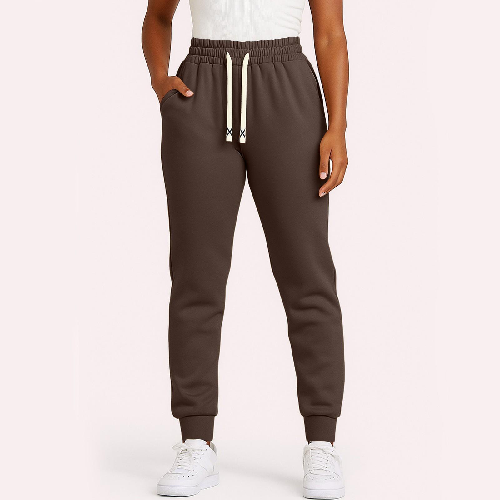 

Женские однотонные спортивные штаны, свободные повседневные леггинсы XL кофейный