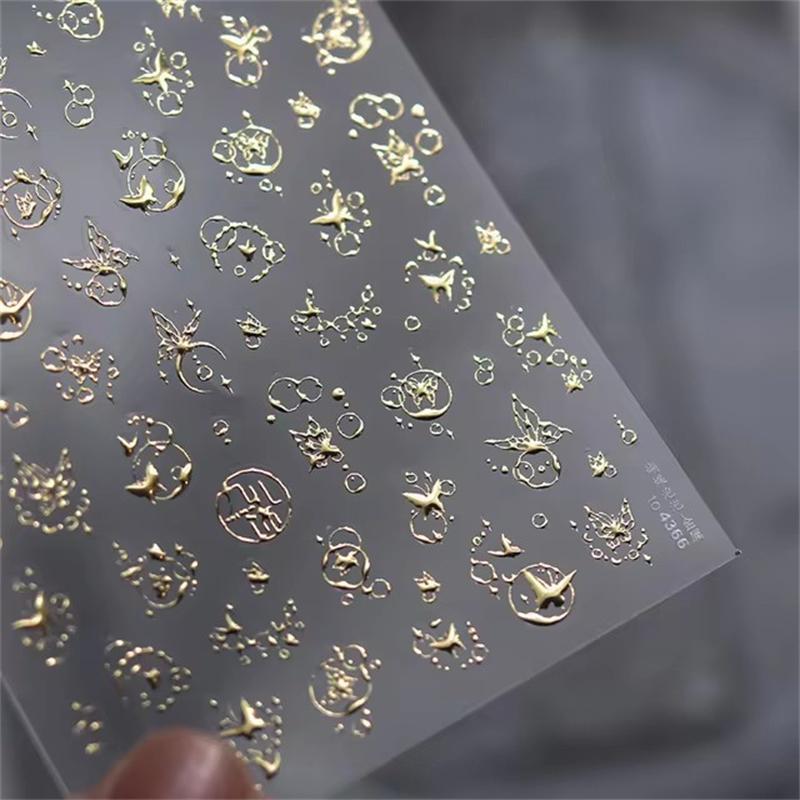 1PCS French Jelly Nail Stickers Dreamy Bubble Meteor Butterfly Star Moon Self Adhesive Stickers For Nail DIY Nail Art Decoration