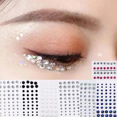 Crystal Party Pearls Face Decal Rhinestone Stickers Jewelry Stickers Festival Makeup Decoration Face Body Colored Diamonds