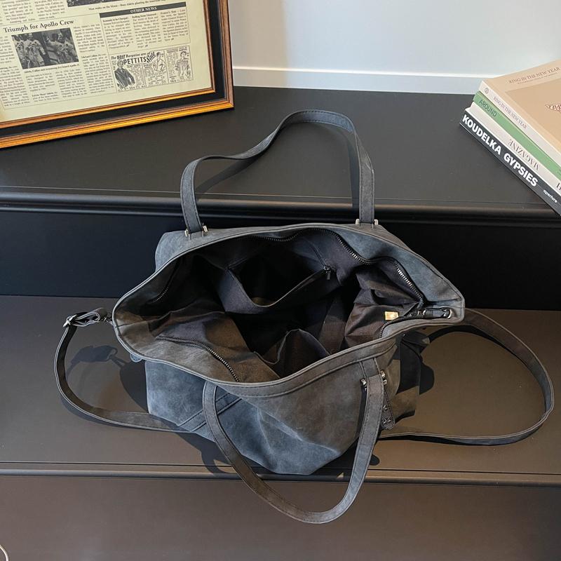 Vintage Kunstleder-Tragetasche Damen Übergröße Schultertasche mit verstellbarem Riemen und klassischem Design