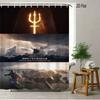 Superman Flying Above Clouds Waterproof Shower Curtain, Superhero Bathroom Decor For Fans