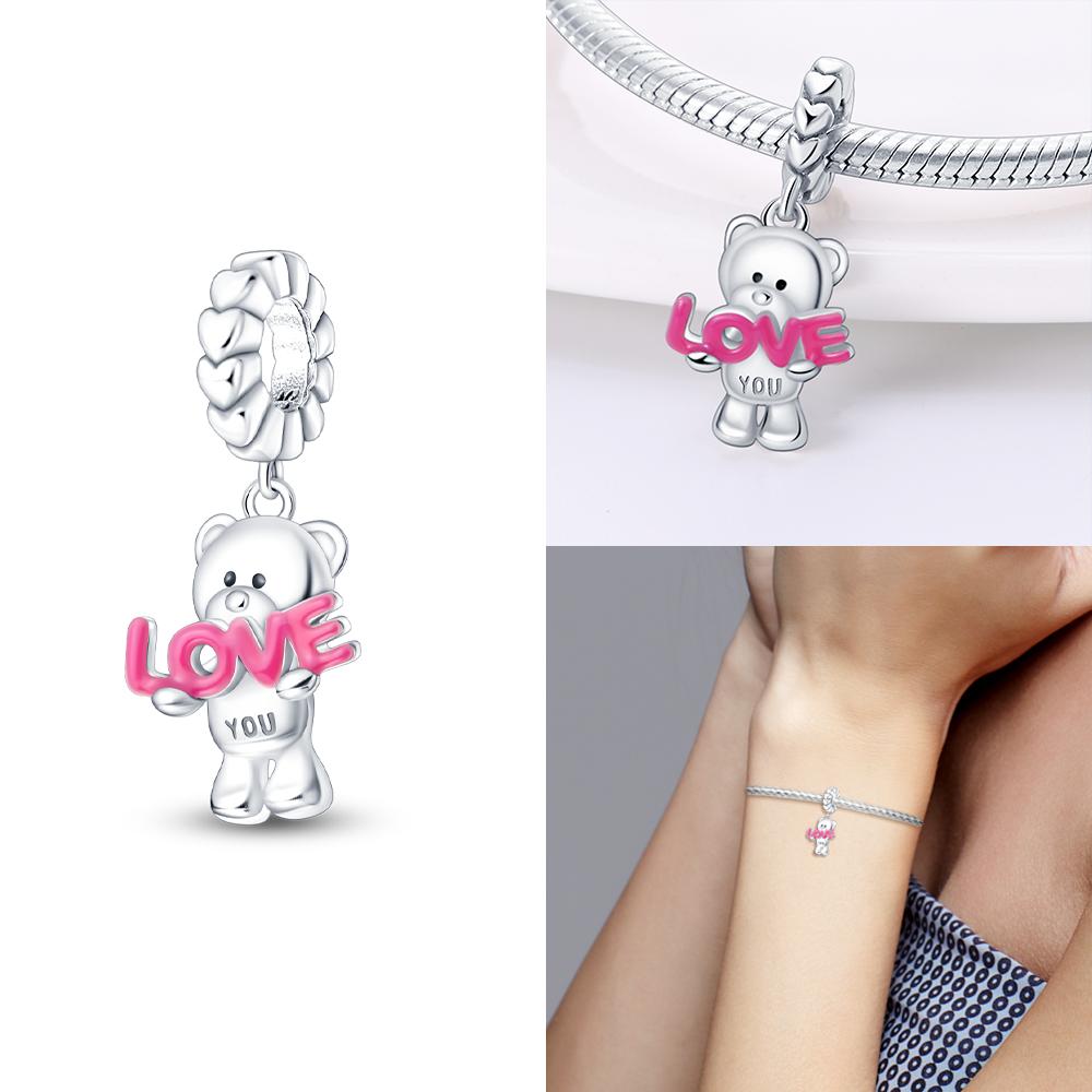 copper Authentic Certified Cute Rabbit Elephant Chameleon Animal Bead Compatible With Bracelets Diy Women Bag Charm Material