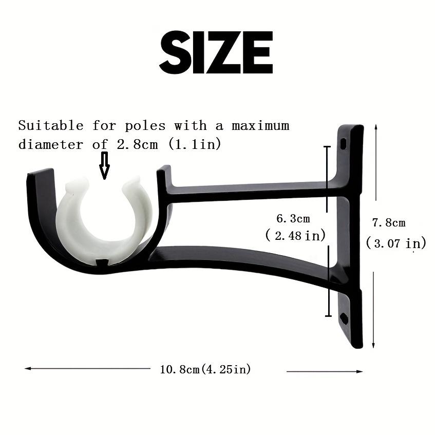 Curtain Rod Bracket, Heavy Duty Metal Wall Mount Support for Curtain Poles