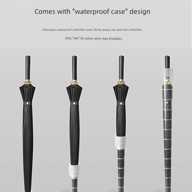 24-Rib Waterproof Umbrella, Double-Sized Reinforced Long-Handle Umbrella for Men, Wind-Resistant, Extra-Large Three-Person Straight Umbrella