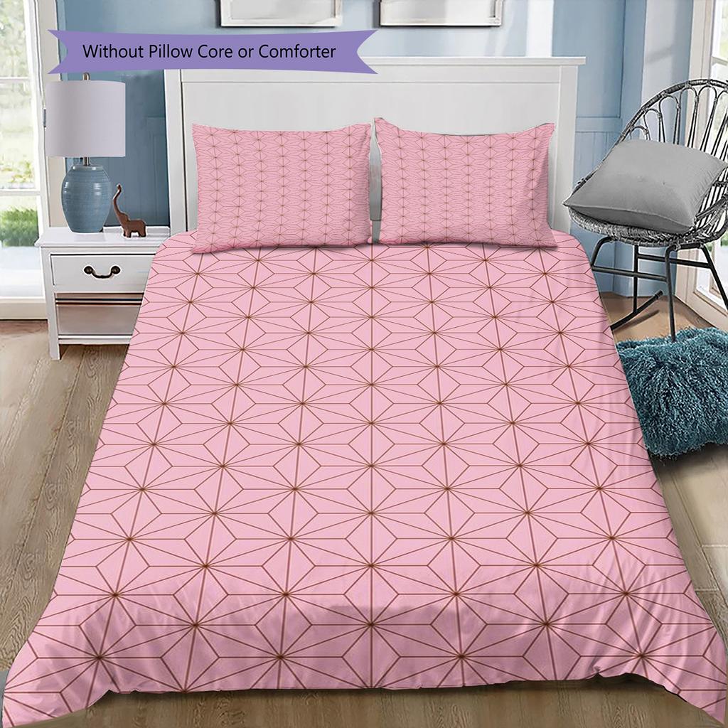 Cartoon-Muster Bettwäsche Steppbett-Set Bettbezug Kissenbezug Heimdekoration Geburtstagsgeschenk (1 Bettbezug + 2 Kissenbezüge, ohne Füllung)