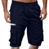 Men's Summer Multi-Pocket Cargo Shorts Casual Summer Hiking Shorts Elastic Waist Shorts