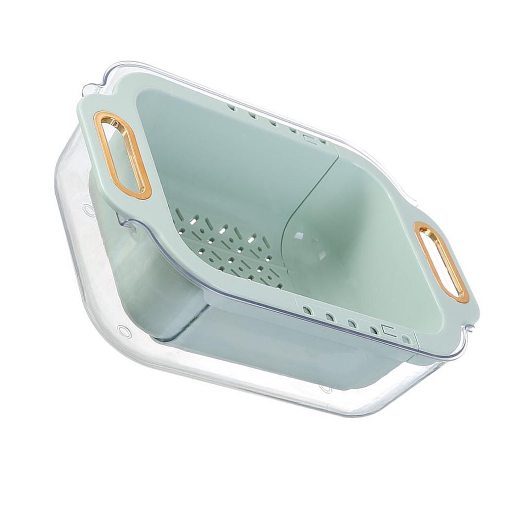 Extendable Over Sink Colander Double Layers Retractable Drainer Basket for Home Kitchen