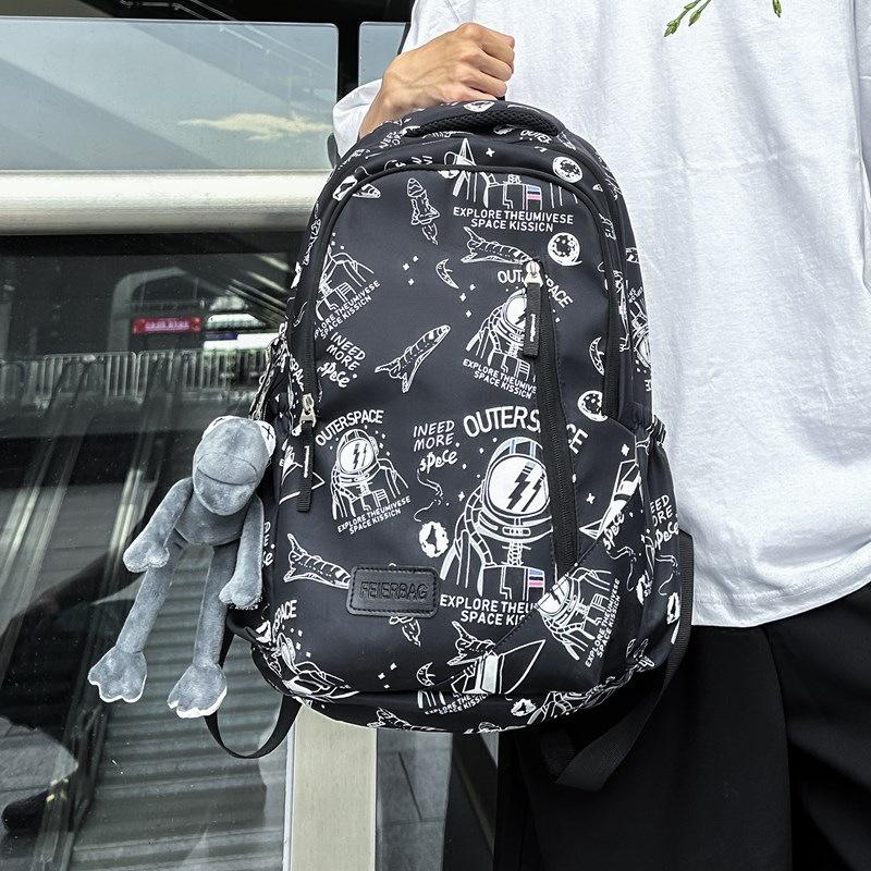 Graffiti Junior High School Student Schoolbag Men's Fashion Lightweight Large-capacity Backpack Couple Versatile Casual Computer Backpack