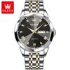 OLEVS 9931 Sports Watch for Men Luxury Luminous Waterproof Stainless Steel Calendar Brick Quartz Mens Wristwatches Reloj Hombre
