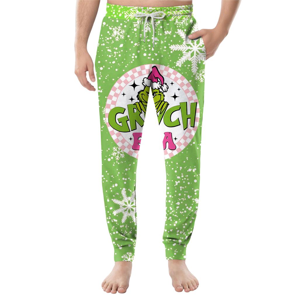 Men's Drawstring Pocket Cuffed Casual Pants Home Sleep Pants