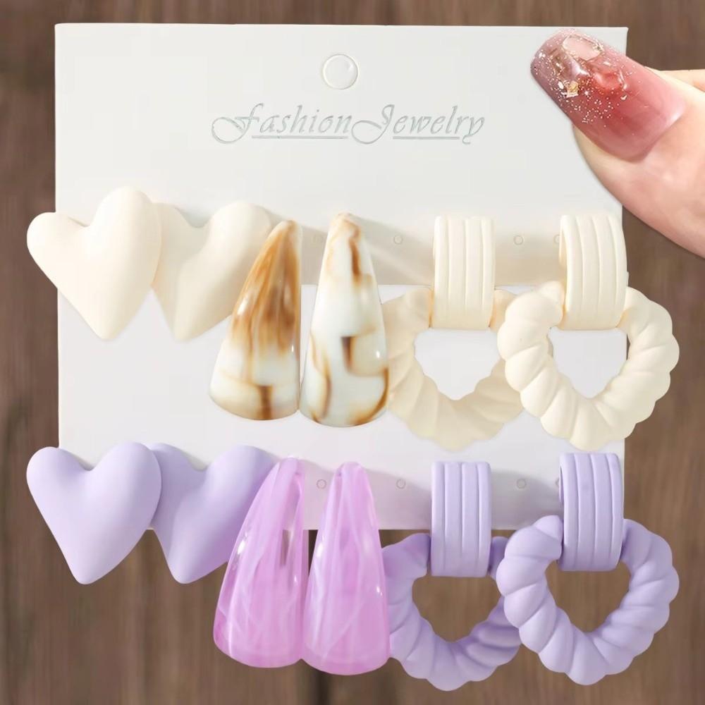 3 pary kolczyków damskich w cukierkowych kolorach, słodka biżuteria, akcesoria, prezent, do codziennego ubioru i na imprezę