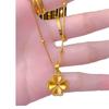 Copper Plated Gold Four-Leaf Clover Pendant: Elegant Double-Sided Minimalist Design