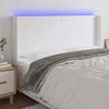 vidaXL LED Headboard White 203x16x118/128 Cm Faux Leather
