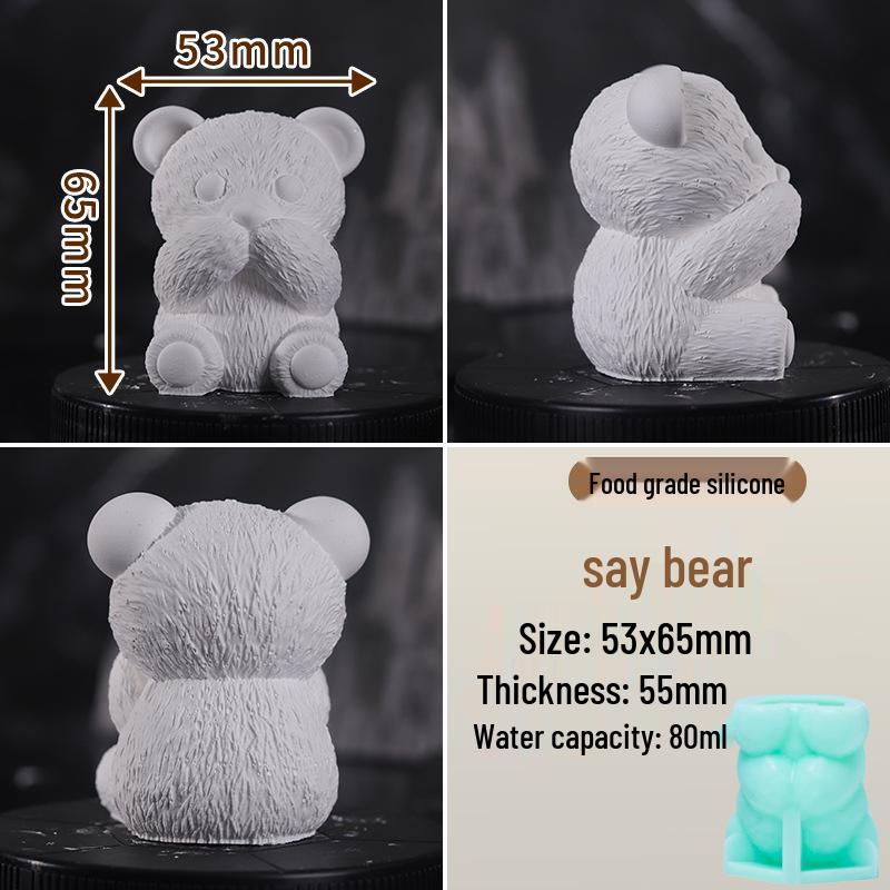 Teddy Bear Silicone Mold for DIY Crafts and Incense Stones