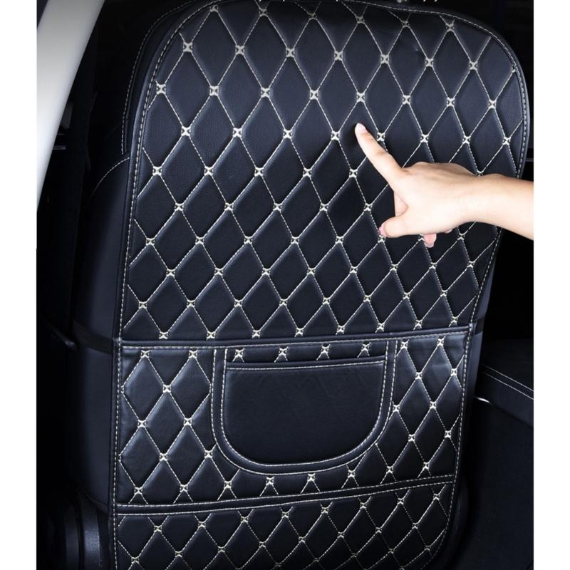 Easy Clean Car Seat Back Cover Waterproof Leather Kick Guard Easy Installation Full Protection Mat Cover