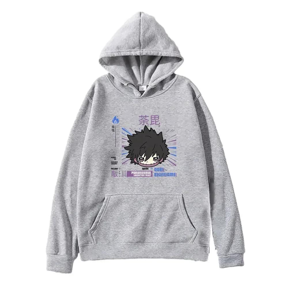 Japanese Anime My Hero Academia Dabi Hoodies Men Women Manga Print Long Sleeve Pullover Sweatshirts Casual Clothing