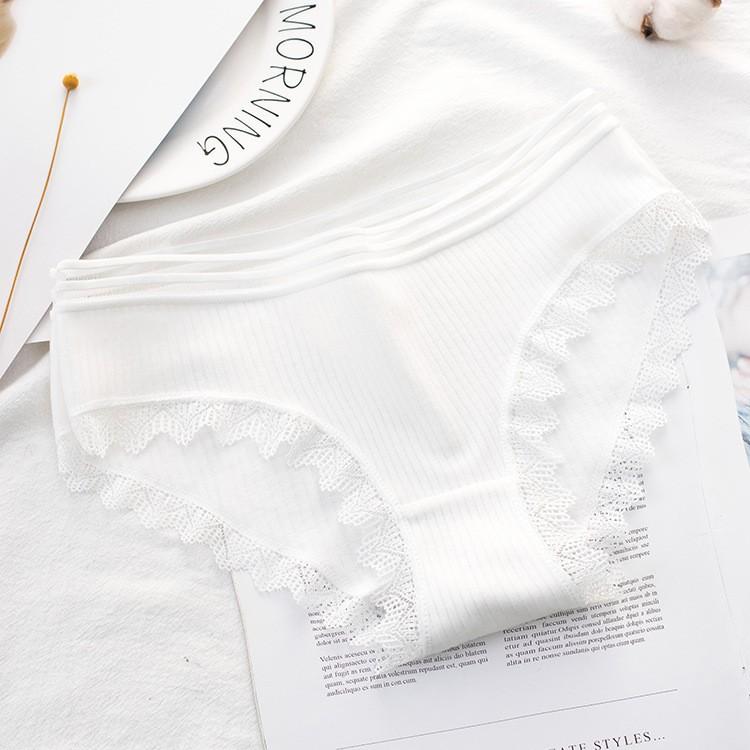 Women's Seamless Solid Color Lace Briefs Sexy Soft Japanese Style New Underwear