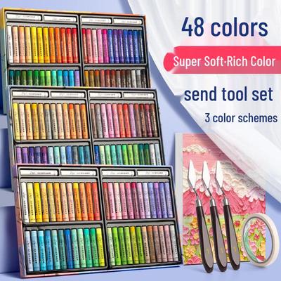 Conjunto de Giz Pastel a Óleo Macaron & Ferramentas para Alunos do Ensino Fundamental/Médio: Lápis de Desenho Artístico Super Macios para Desenho Infantil