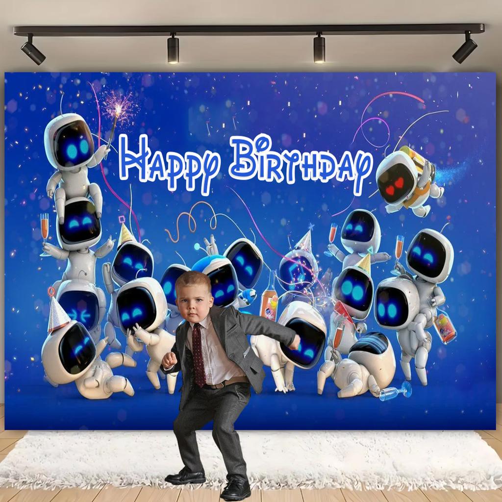 Cartoon ROBOTS Child Birthday Party Decoration Supplies Cup Plate Balloon Tablecloth Banner Photography Background Prop Kid Gift