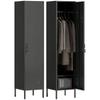 Metal Locker With Lockable Door And Clothes Rail Single Steel Locker For Home Or Office Black