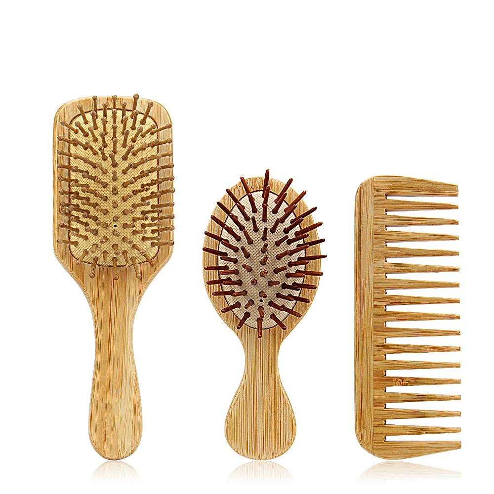 /ODM Top Quality Bamboo Hair Comb Set Middle Sizes Wood Hair Brush Cute Detangling Hair Brush