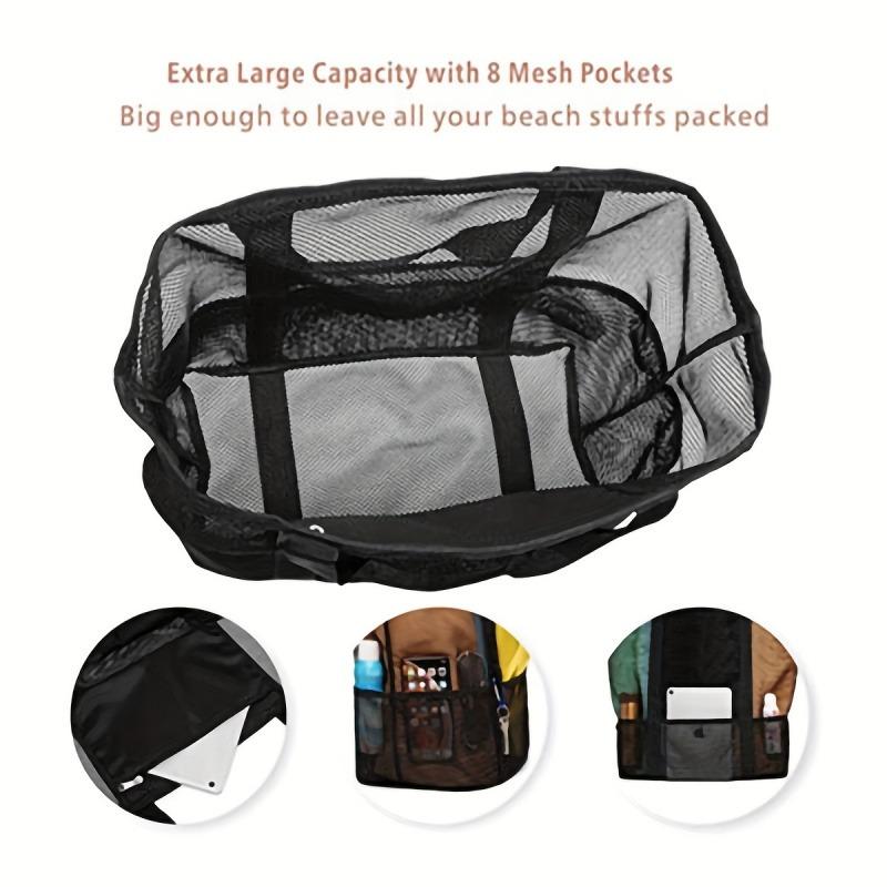 Mesh beach bag extra large capacity beach toy storage perfect for the beach and sea