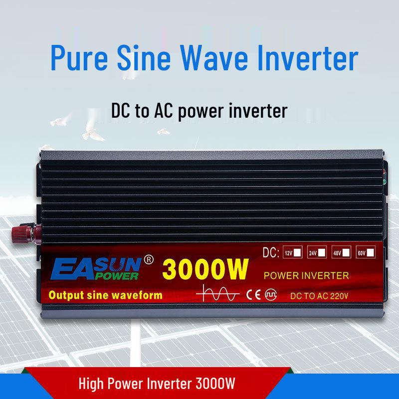 Dual-Voltage Pure Sine Wave Inverter 12V/24V, 2KW/3KW Uninterruptible Car Power Supply 3000W 24V