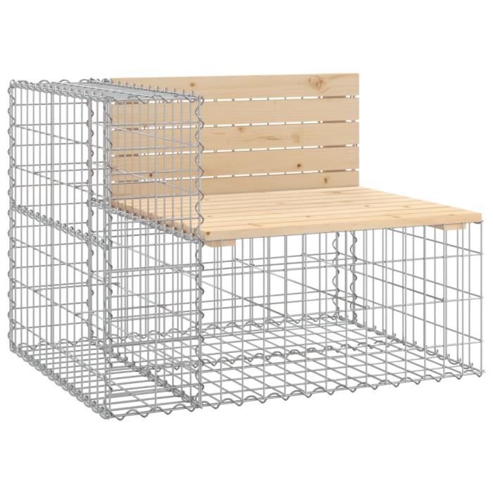 VidaXL Banc de jardin design gabion 92x71x65,5 cm bois massif de pin 834380