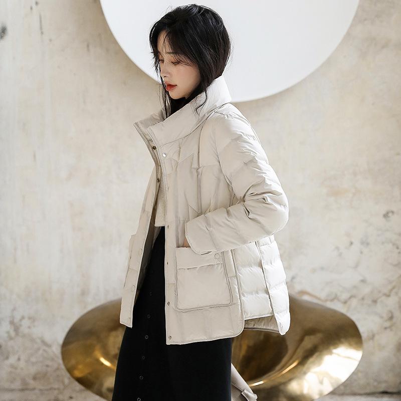 Autumn and Winter New Down Jackets Women's Light and Short Small Stand-up Collar Loose Fashion Warm Jacket Bread Clothes