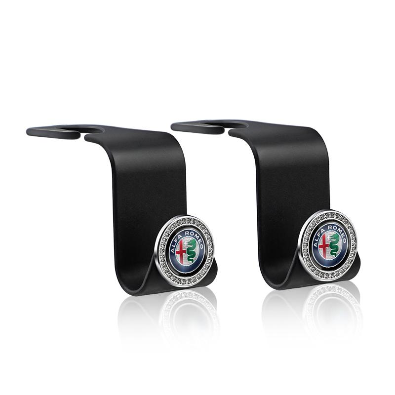 2Pcs Car Seat Back Hooks Auto Accessories For Alfa Romeo Spider Giulia Giulietta 156 Tonale Mito Stelvio GT Volante 4C 159 166