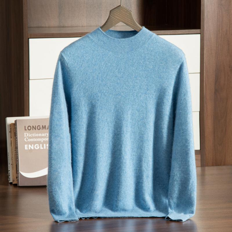 New cashmere sweater semi-turtleneck bottoming pullover sweater cashmere knitting