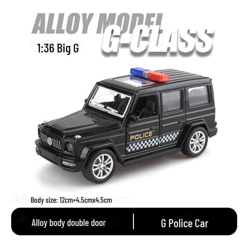 1:36 Pull-Back Alloy Car Model - Lambo G Mustang Police Toy for Kids