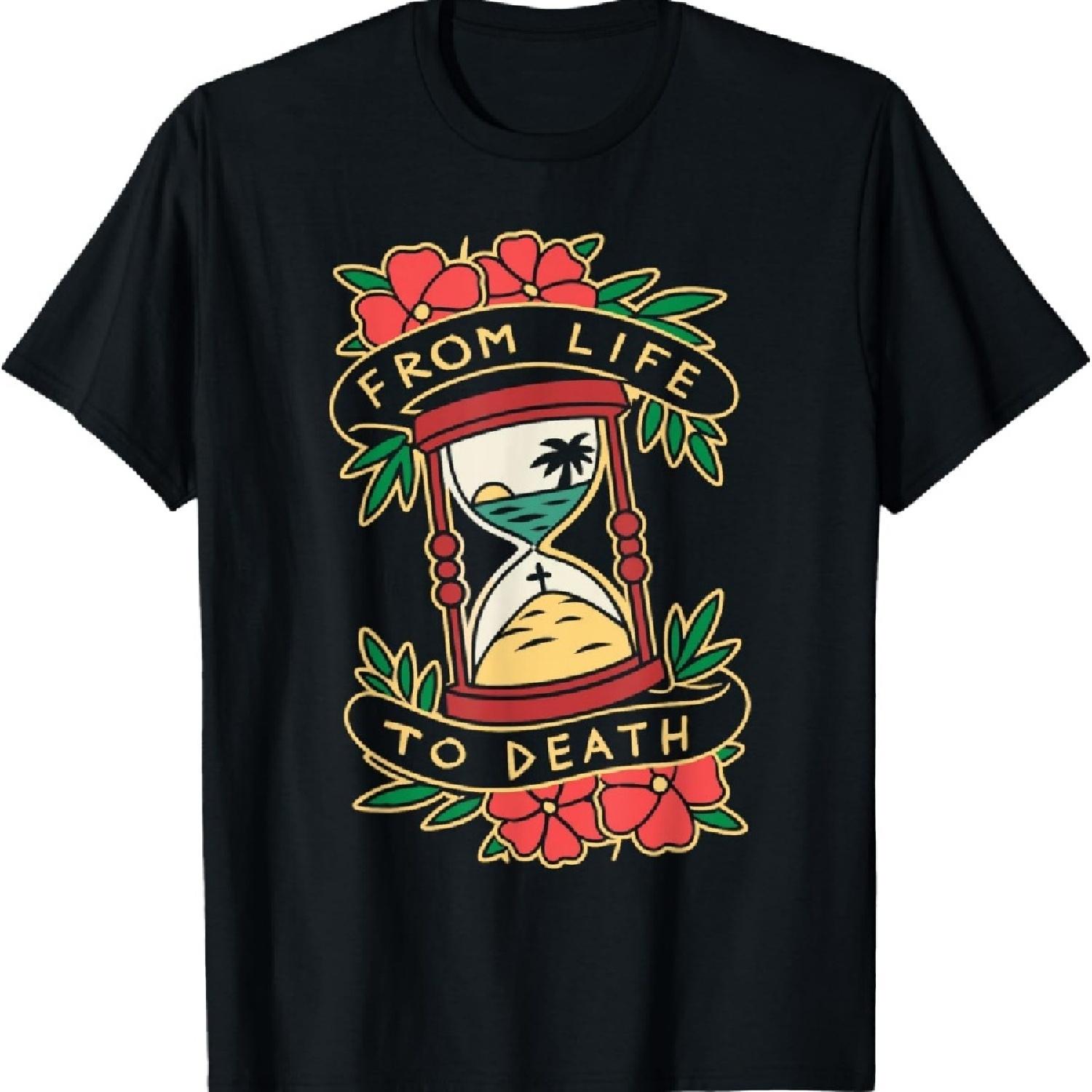 

От Жизни к Смерти Символическая Футболка с Песочными Часами XXXXXL чёрный