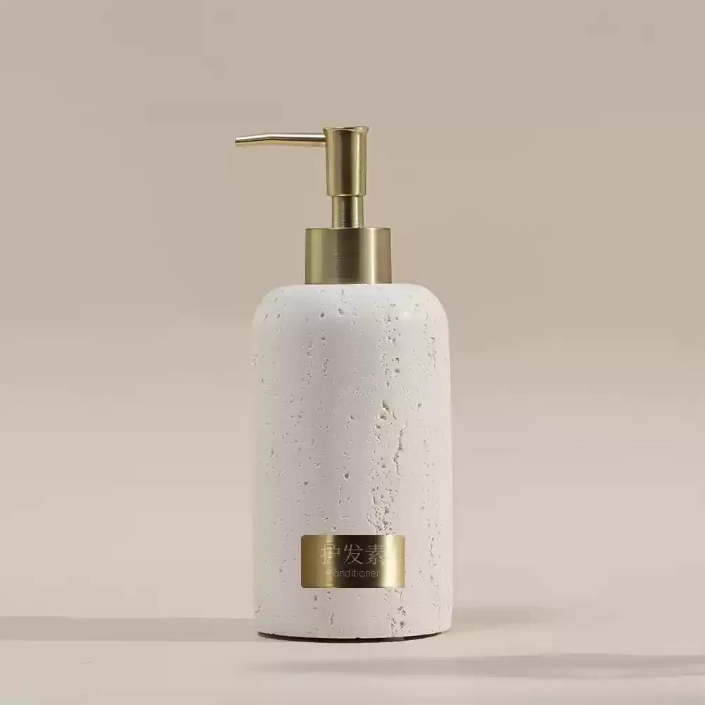 1pc Gravel Lotion Bottle Hotel Liquid Distribution Bottle Shampoo Bottle Bathroom Accessories Liquid Container Storage Tray