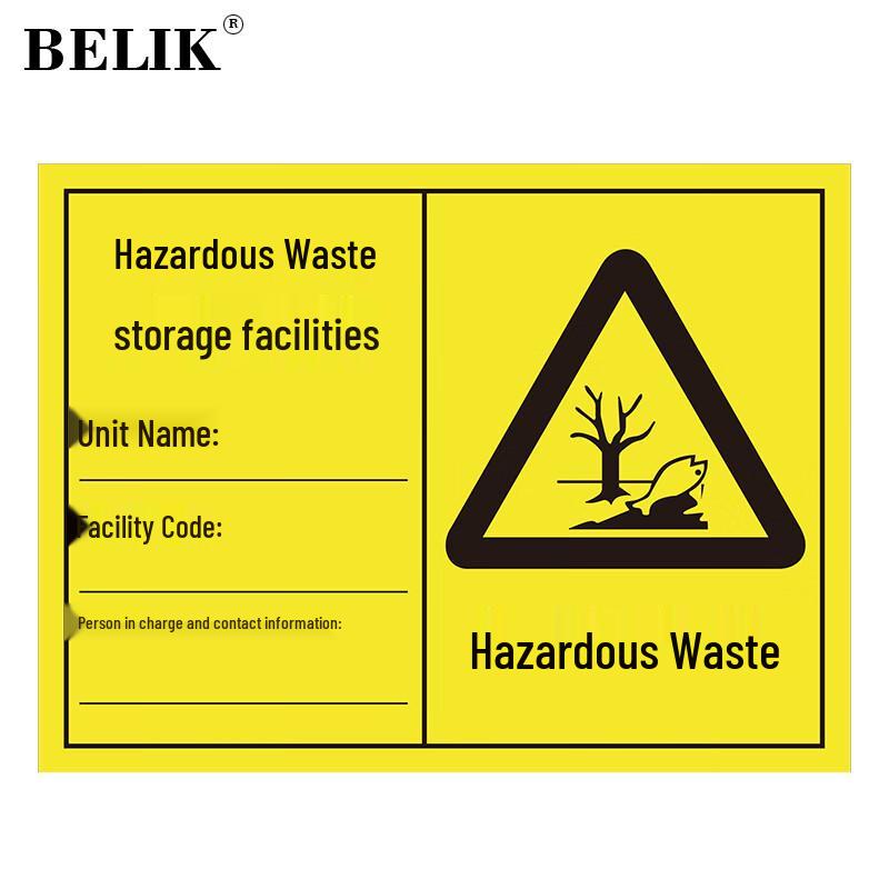 BELIK Reflective Aluminum Hazardous Waste Warning Signs 30*40CM