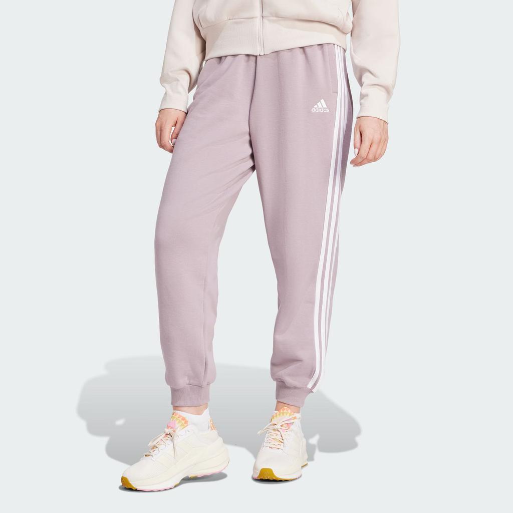New Adidas Essential Loose Fit Pants Knitted Sweatpants Women's Gray Purple IR6067
