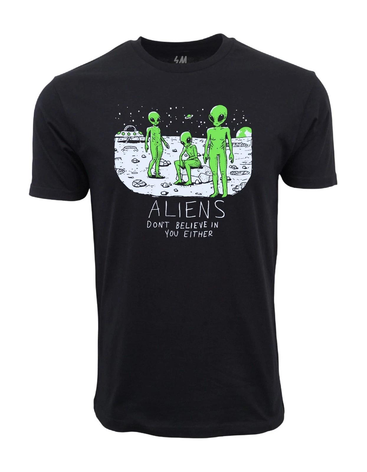 Unisex Adult Casual Graphic ALIENS DONT BELIEVE IN YOUR EITHER GRAP... M