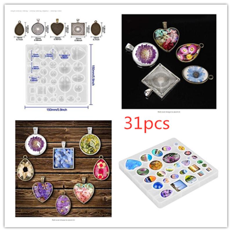 Resin Crafts Resin Mold Silicone Mould Gem Pendant Molds Jewelry Making Tools