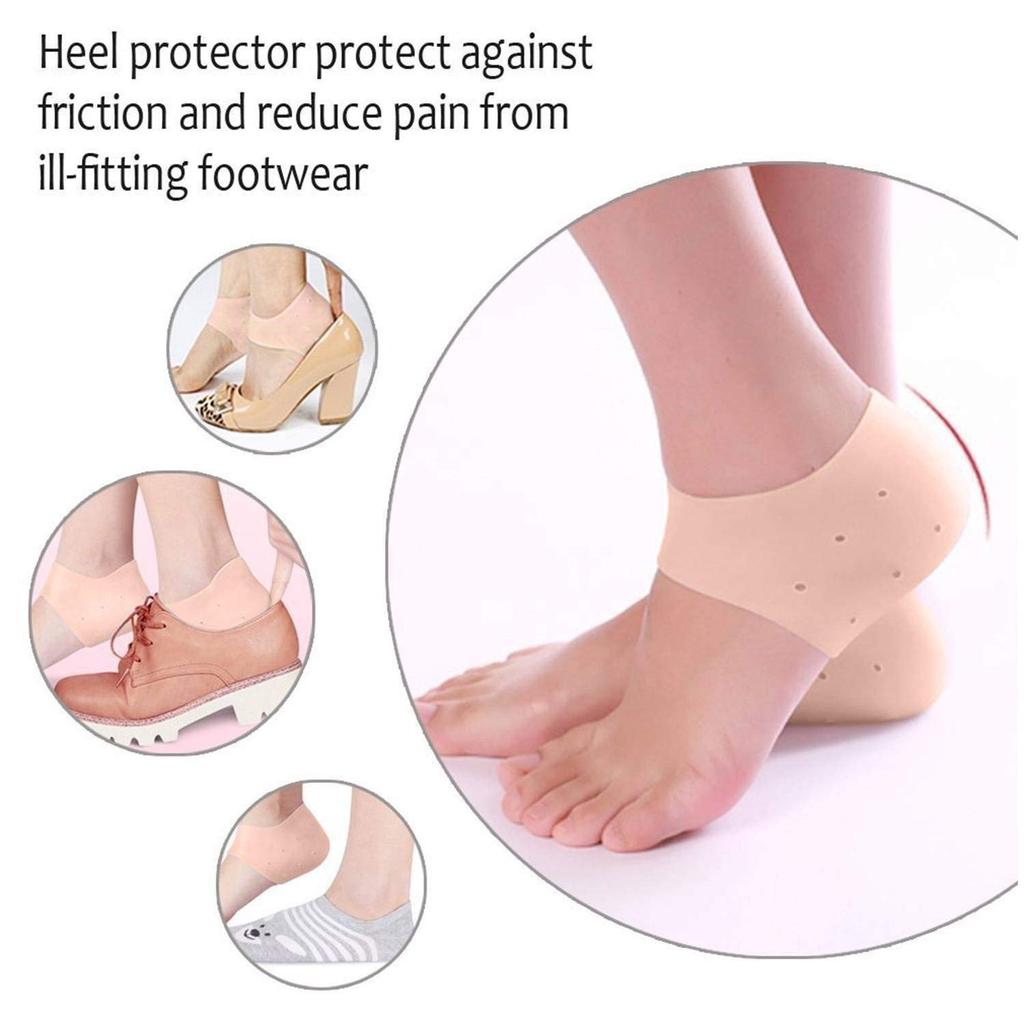 Big Buzz Anti Crack Silicone Gel Heel and Foot Protector Moisturizing Pads for Foot Care, Skin Softening Treatment Socks for Pain Relief & Heel C