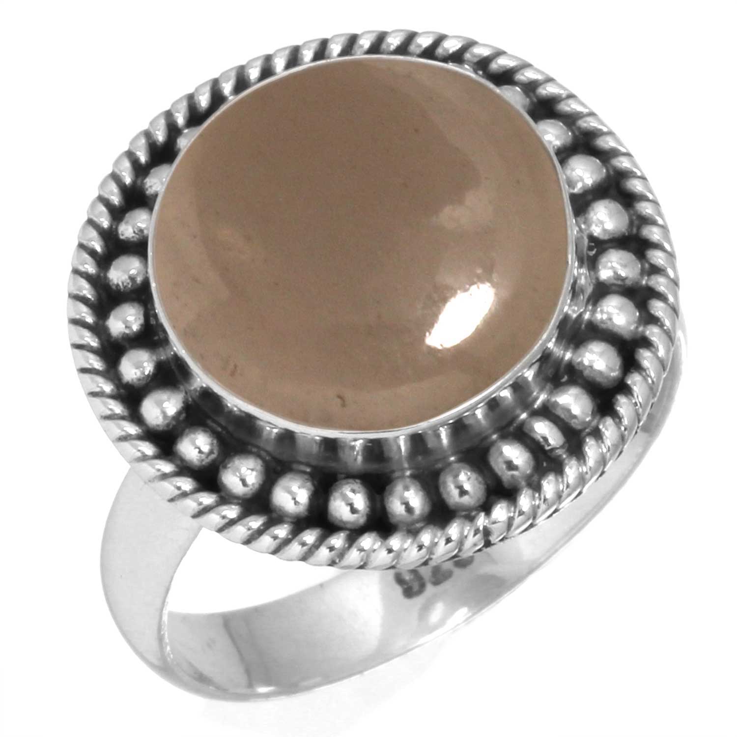 

Кольцо из стерлингового серебра 925 пробы Женское Драгоценный камень Ручная работа Ювелирное изделие Подарок на годовщину Малахит Лунный камень Розовый кварц Красный камень Дымчатый топаз Тигровый глаз Бохо 13 дымчатый топаз