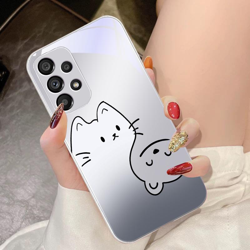 Advanced Cat Color For Samsung Galaxy S10 4G S20 11E 30 S21 21 22 S24 Fe Pro S23 S25 Ultra 5G S9 Tempered Glass Phone Case