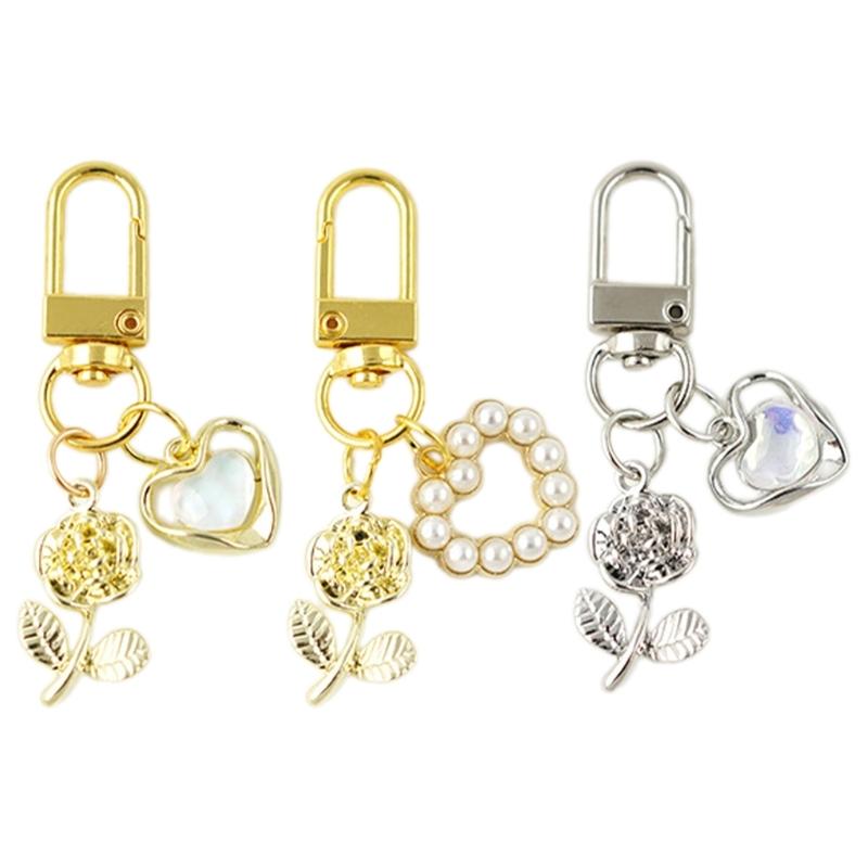 Multipurpose Heart Keychain Charm Portable Keychain Pendant Fashion Sturdy Alloy Accessory for Handbags and Backpacks