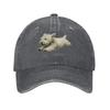 Funny Retro Cute Running Dog Art Print Sun Baseball Cap Couple Women Washed Trucker Hat Hot Sale Print Kpop Rock Snapback Cap