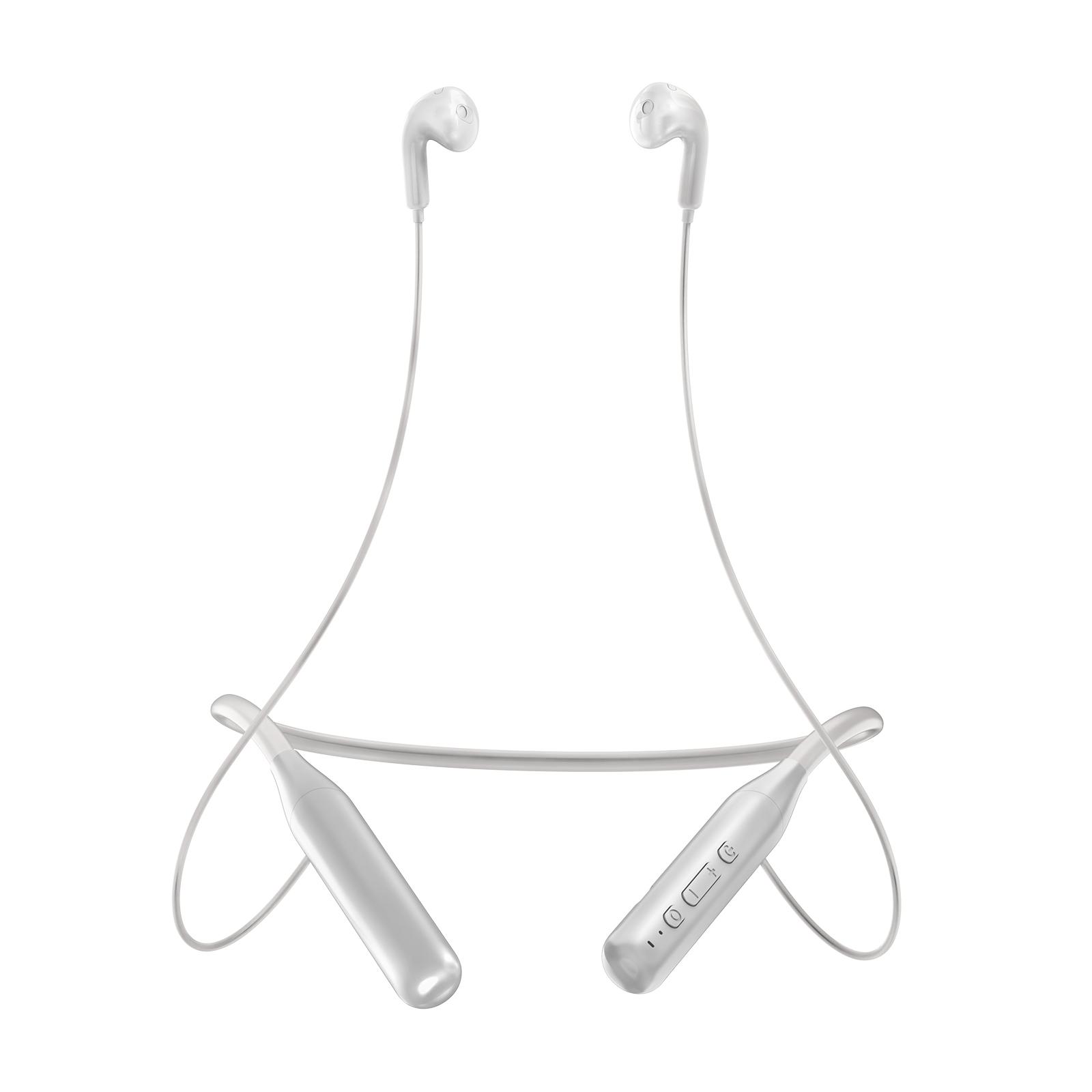 

Neckband Hearing Aid Rechargeable Hearing Amplifier Device Neck Hanging Sports Earphone for Seniors and Adults білий