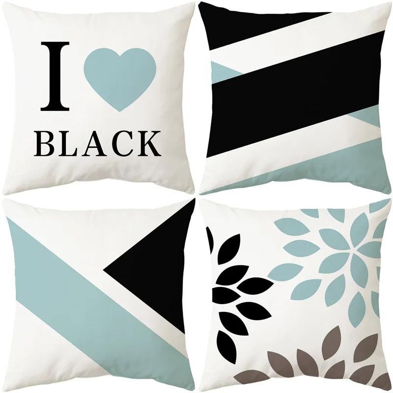 Büro Wohnzimmer Zuhause Kissenbezug Blau Geometrisch Einfaches Muster Kissenbezug Auto Ornamente